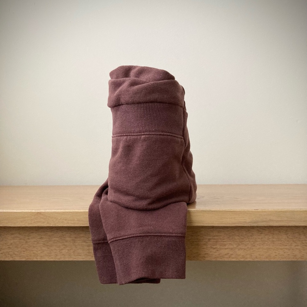 joodito cotton sweatshirt wrap preppy tie scarf weathered burgundy maroon red - Picture 7 of 8